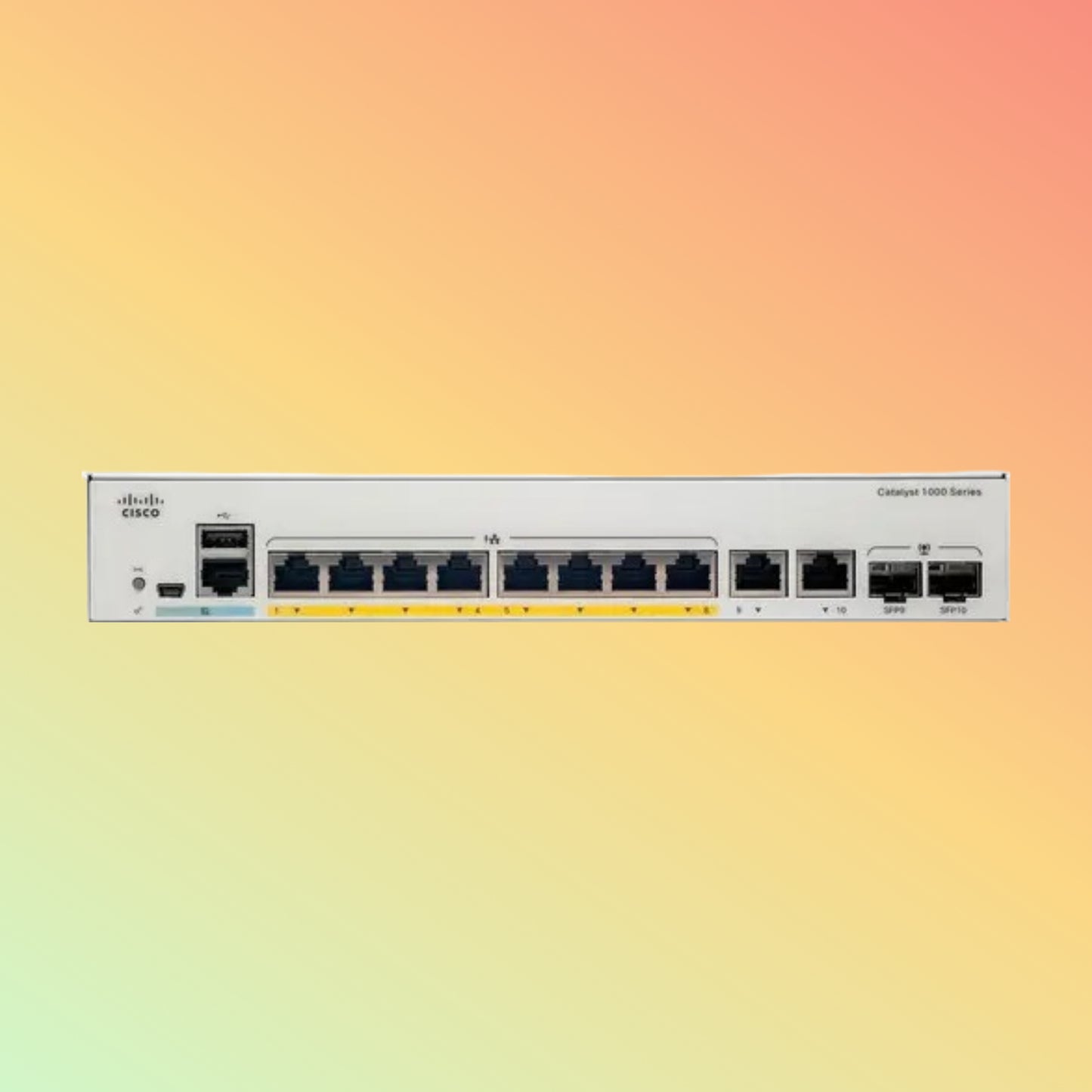 Cisco Catalyst C1000-8T-2G-L – 20Gbps, 14.88Mpps, 8 RJ45, 2 SFP Uplinks