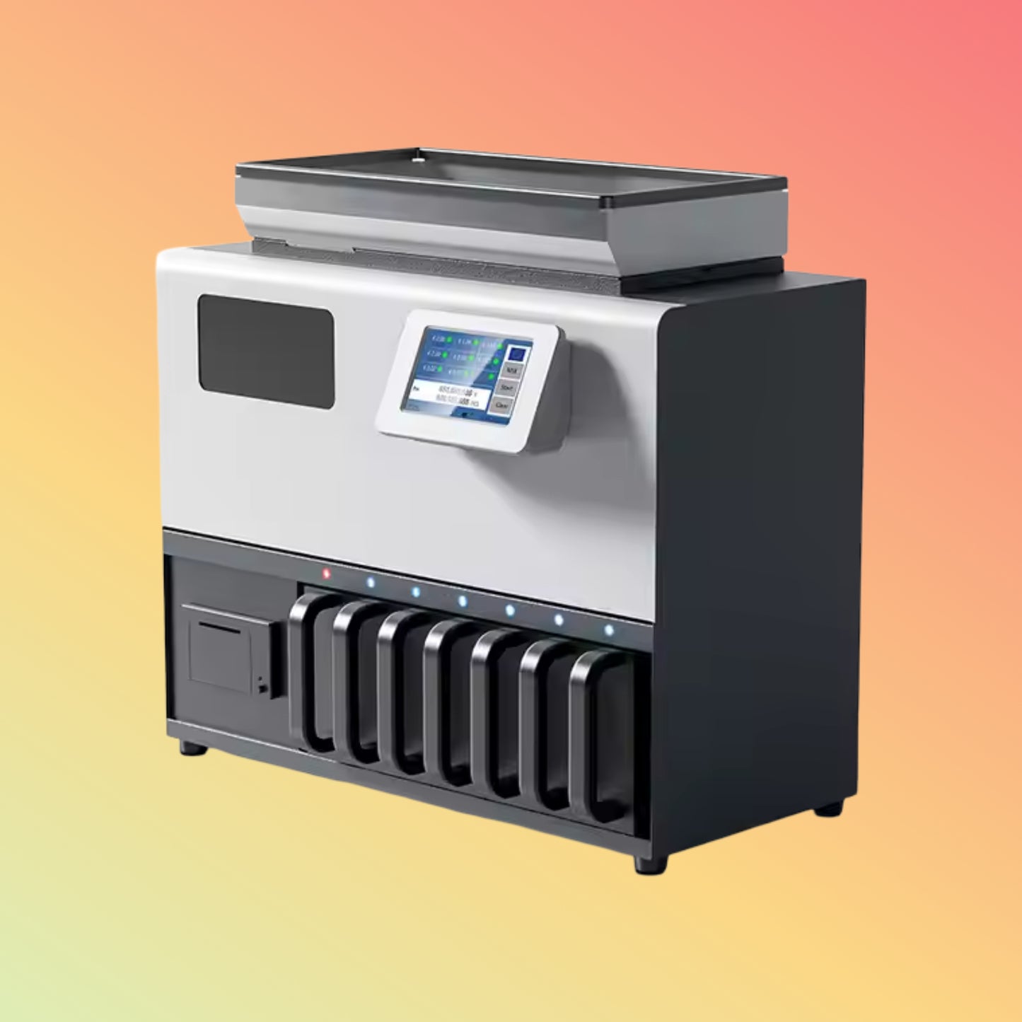 UN-161S High-Speed 6+1 Bank Coin Counting Machine 600 Coins/Min Sorter Coin Sorting Machine with Touch Screen