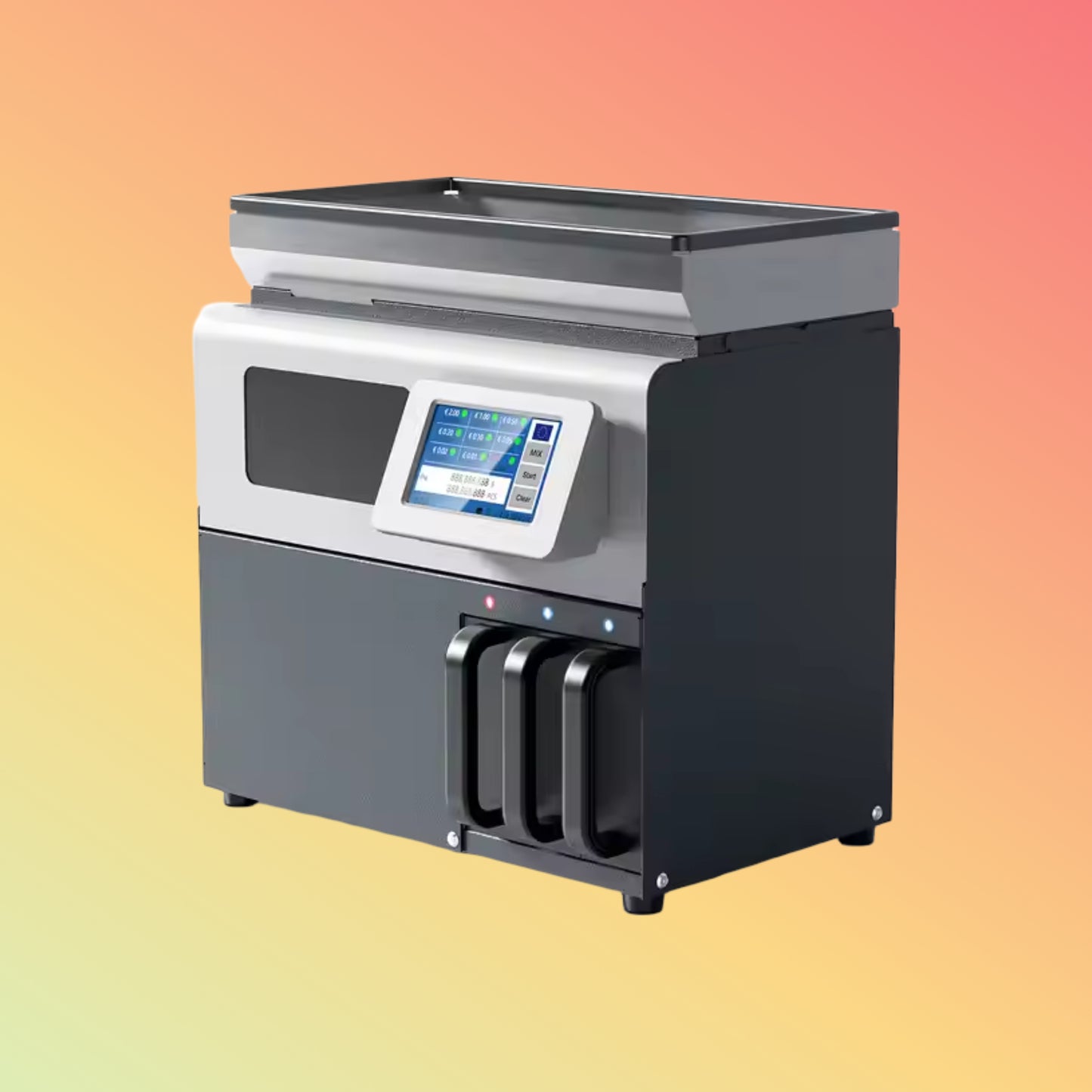 UN-121S Automatic 2+1 Pocket Mixed Denomination Coin Sorter Equipment Automatic Electronic Coin Counters