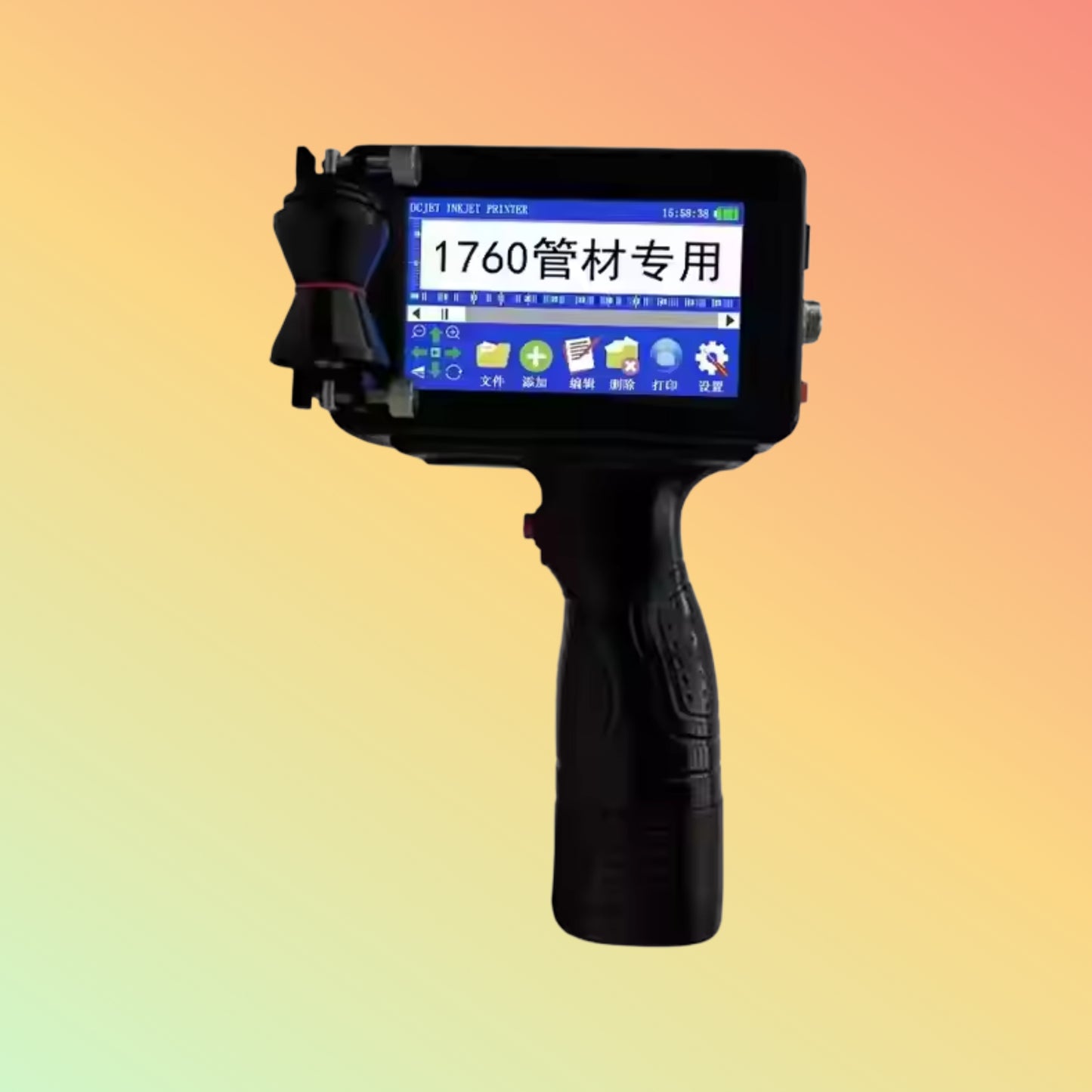 Yaomatec 12.7mm Handheld Inkjet Printer QR Bar Batch Code Date Number Logo Expiry Date Label Special Inkjet Printer for Pipes