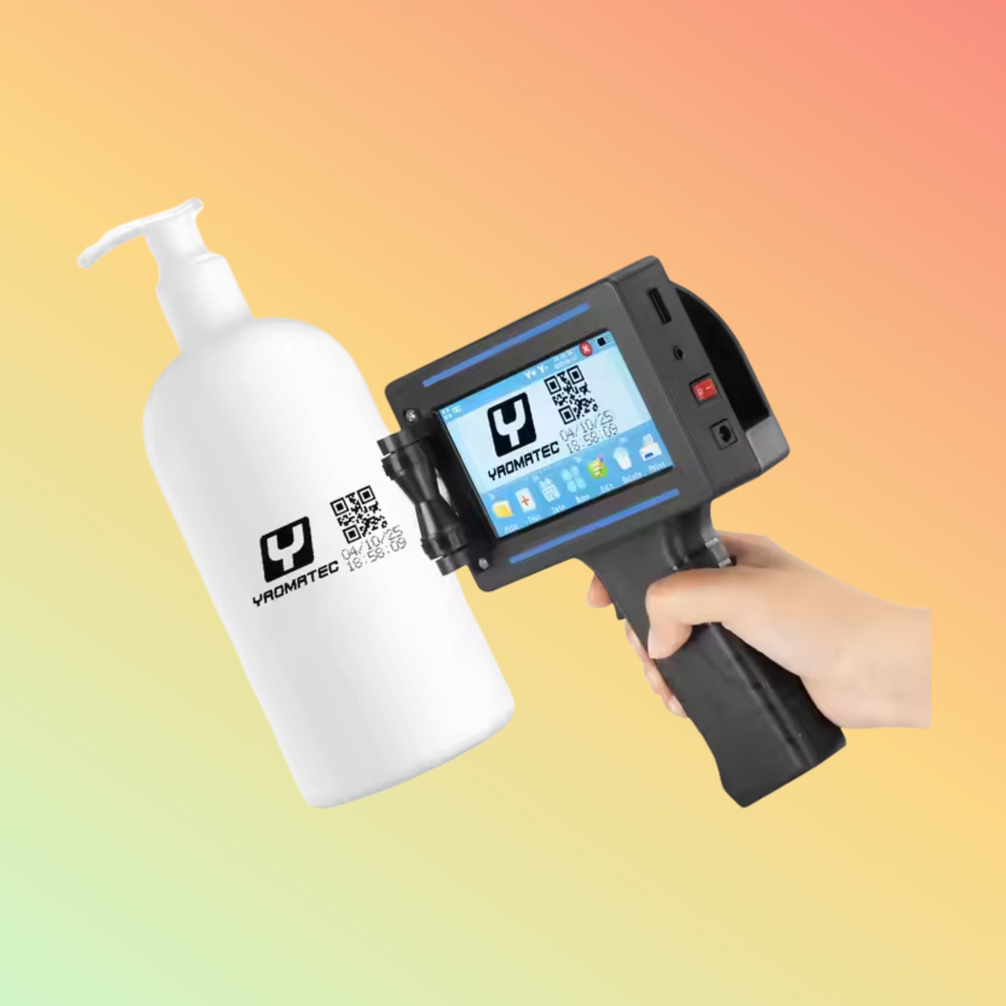 Yaomatec 12.7mm Y130 Handheld Inkjet Printer for Date Logo Label Plastic Metal