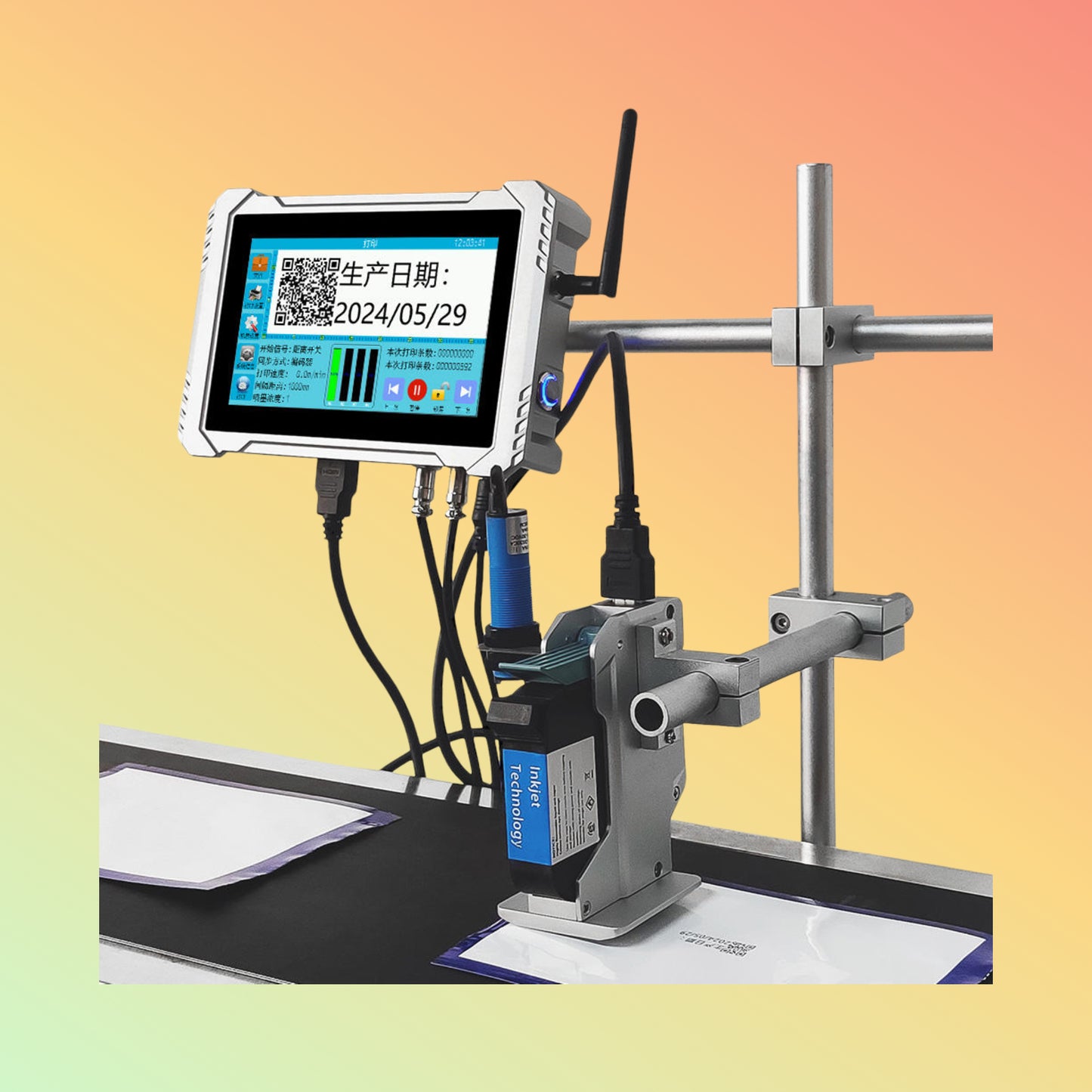 Yaomatec 12.7mm 4.3″ Automatic TIJ Printer for Carton, Plastic & Metal