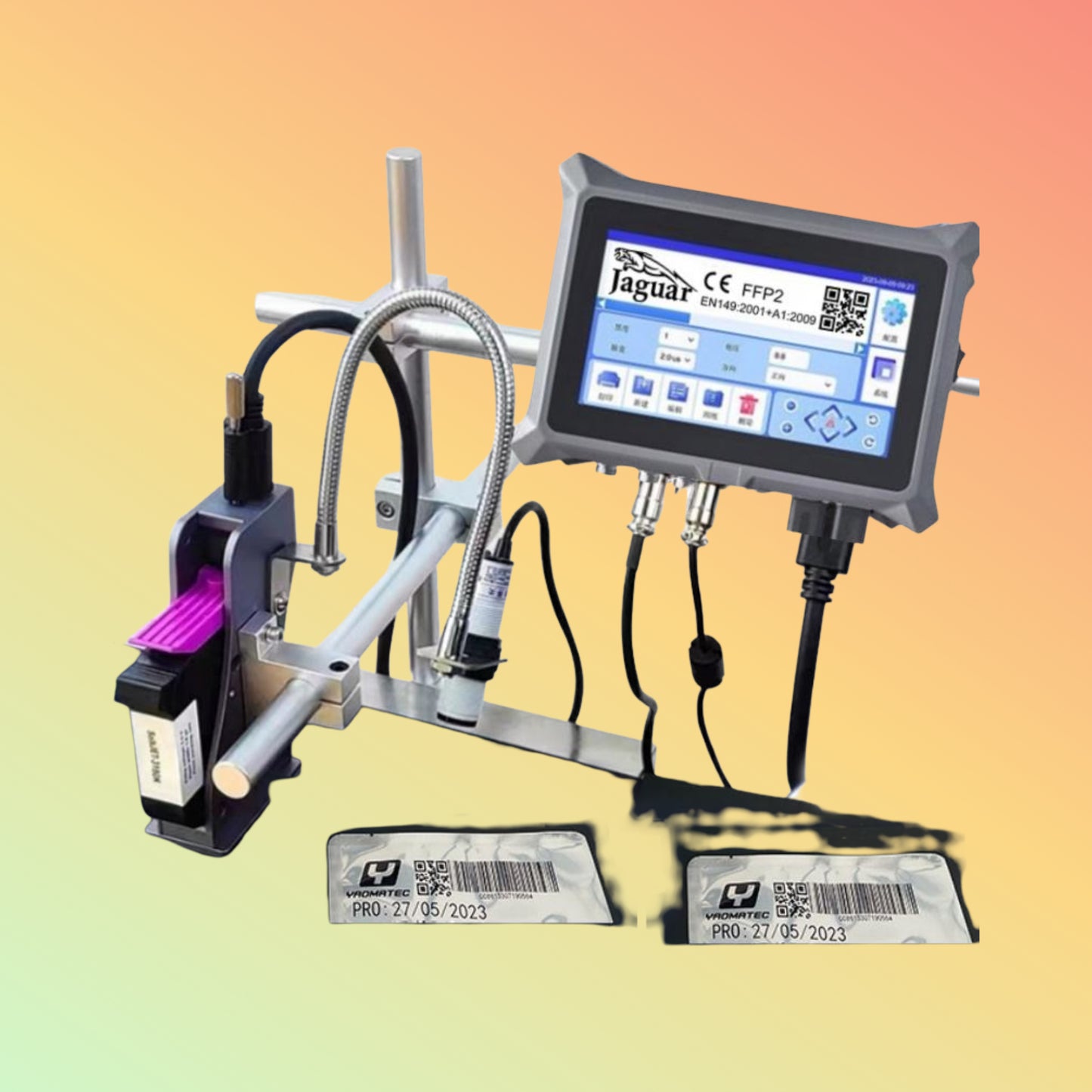 Yaomatec 7'' TIJ Inkjet Printer for Date, Time & Label Coding