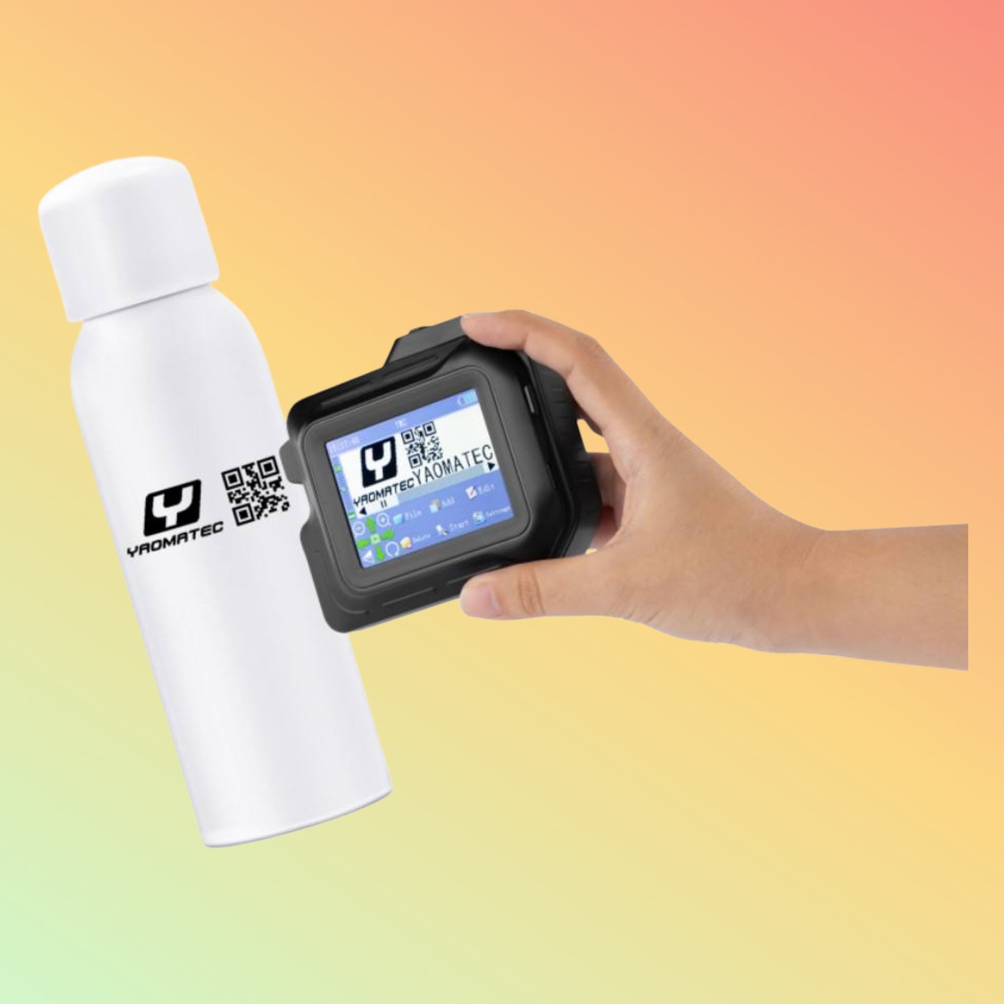 Yaomatec 2.8 Inch Screen Mini Portable Handheld Inkjet Printer Expire Date Printing Machine Inkjet Printer for Cosmetic Bottles