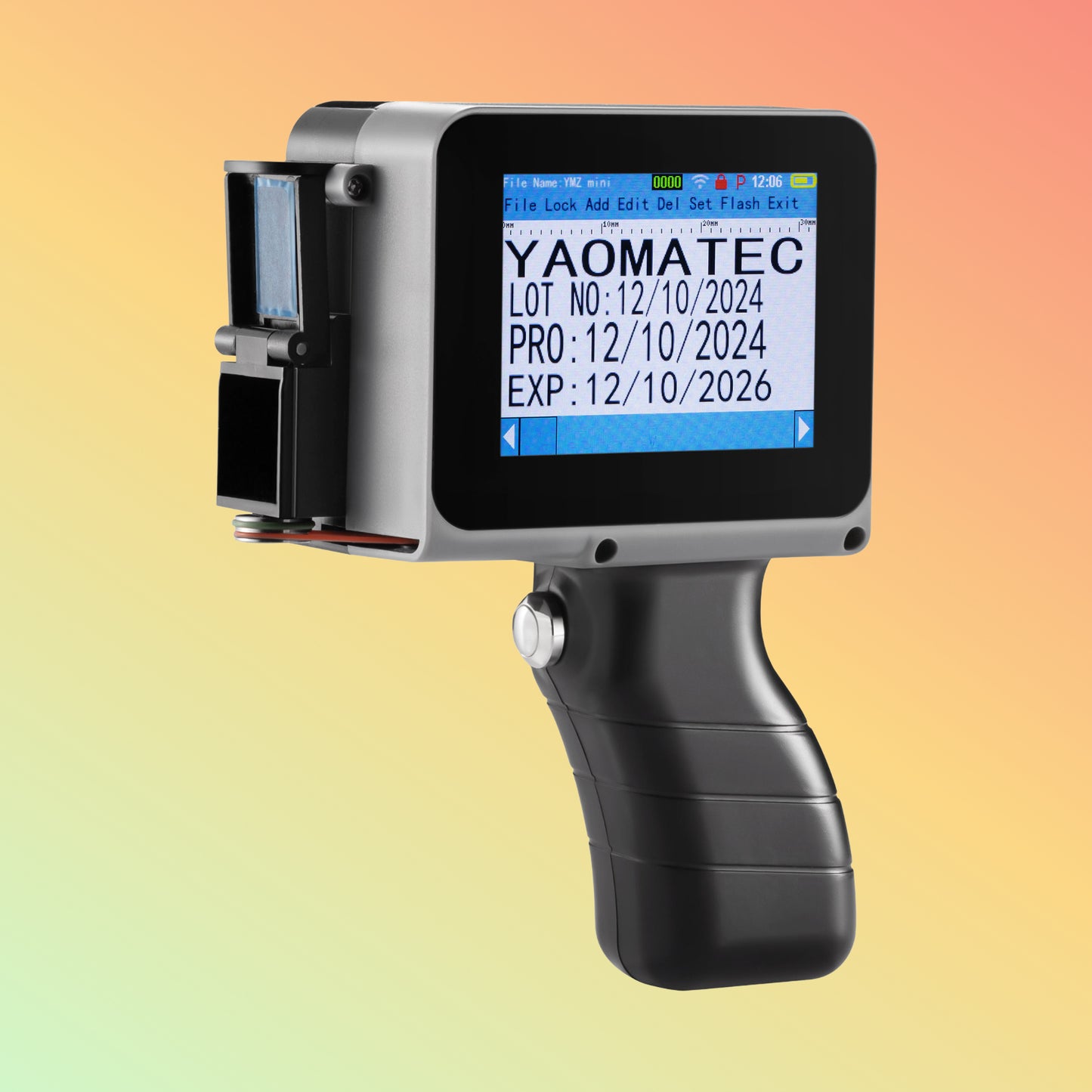 Yaomatec 12.7mm Mini Handheld Printer for Barcode, Date & QR
