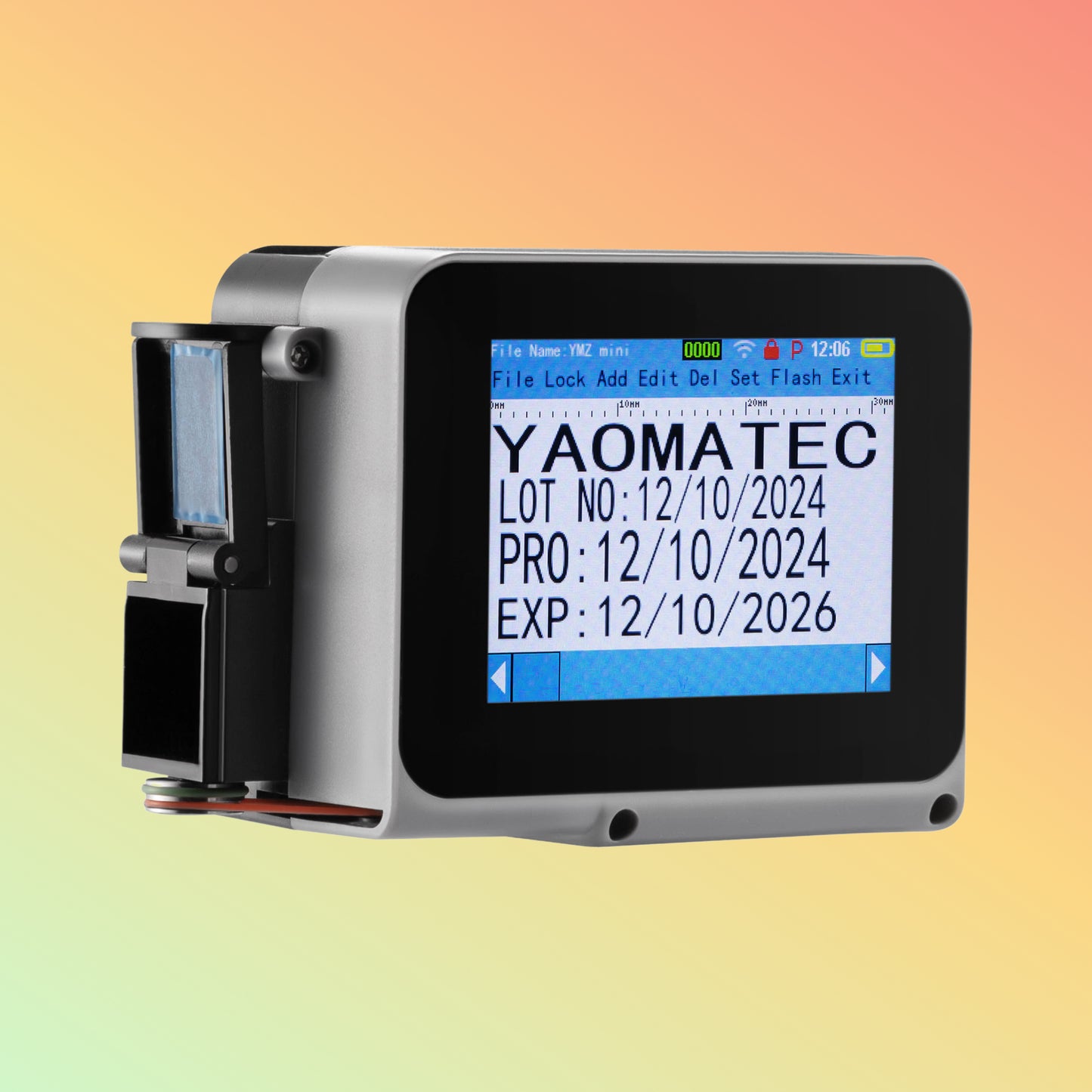 Yaomatec 12.7mm Mini Handheld Printer for Barcode, Date & QR