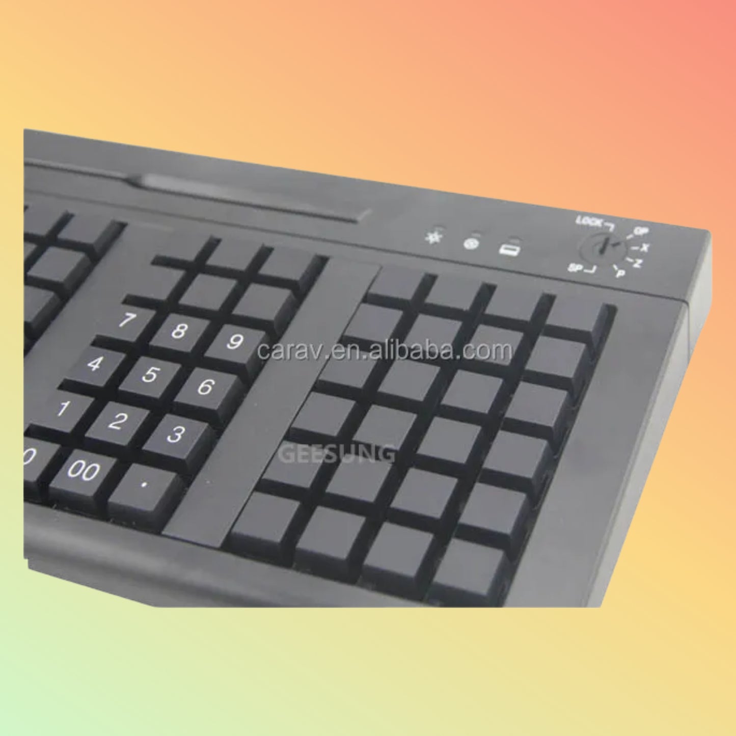 CARAVPOS 84-Key POS Programmable Keyboard with Smart Card Reader