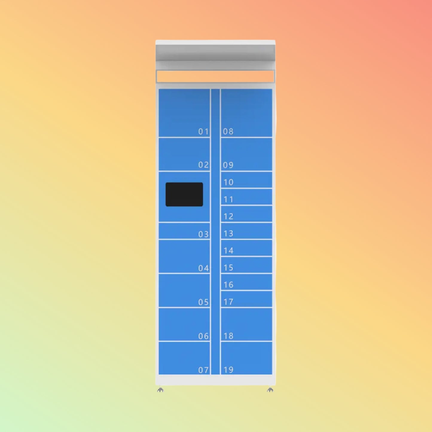 DEWOD Outdoor Express Locker, 19+24 Doors, Pickup Cabinet, 10.1" Screen