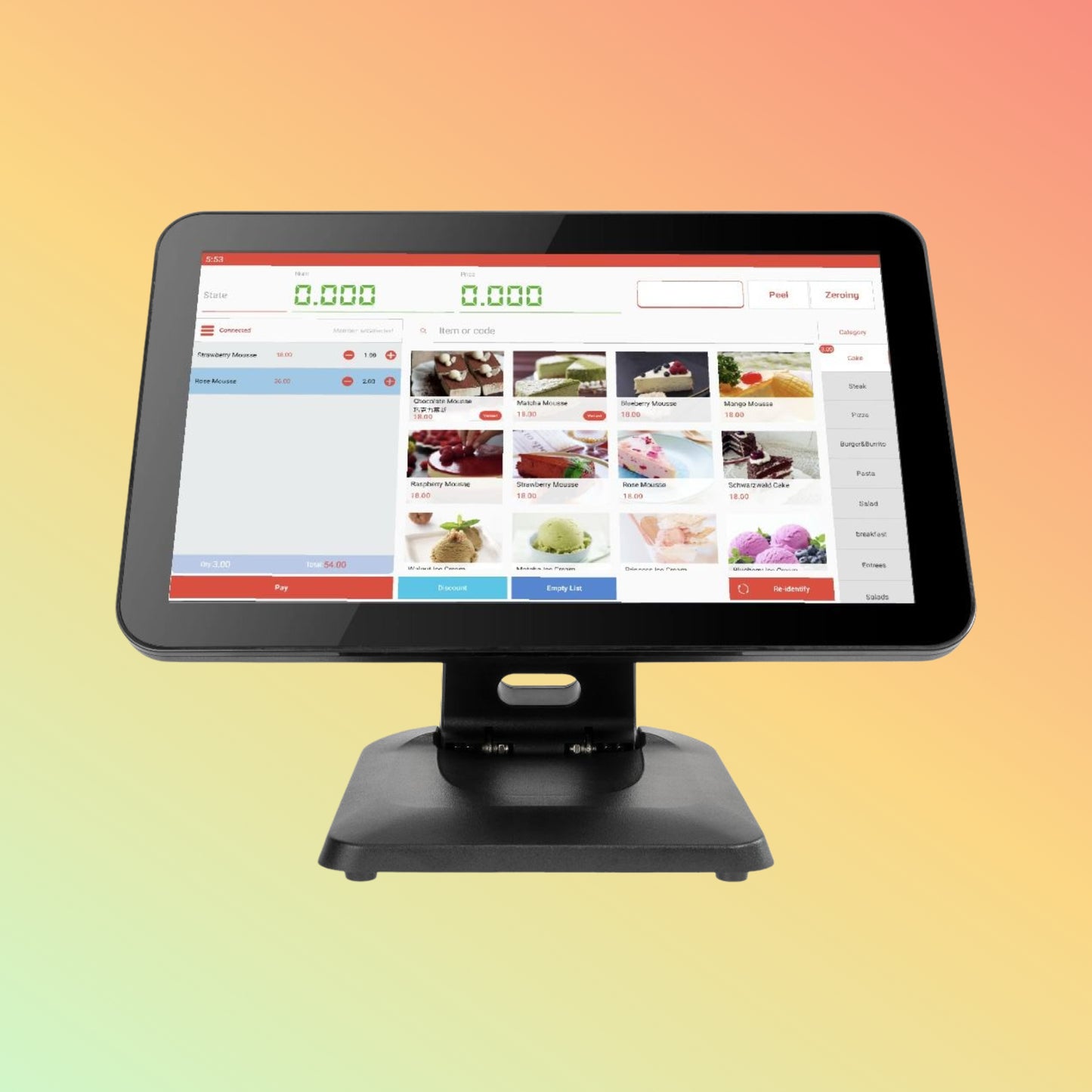 15/15.6" Android Foldable POS, LED8/VFD Option, 11.6" Display
