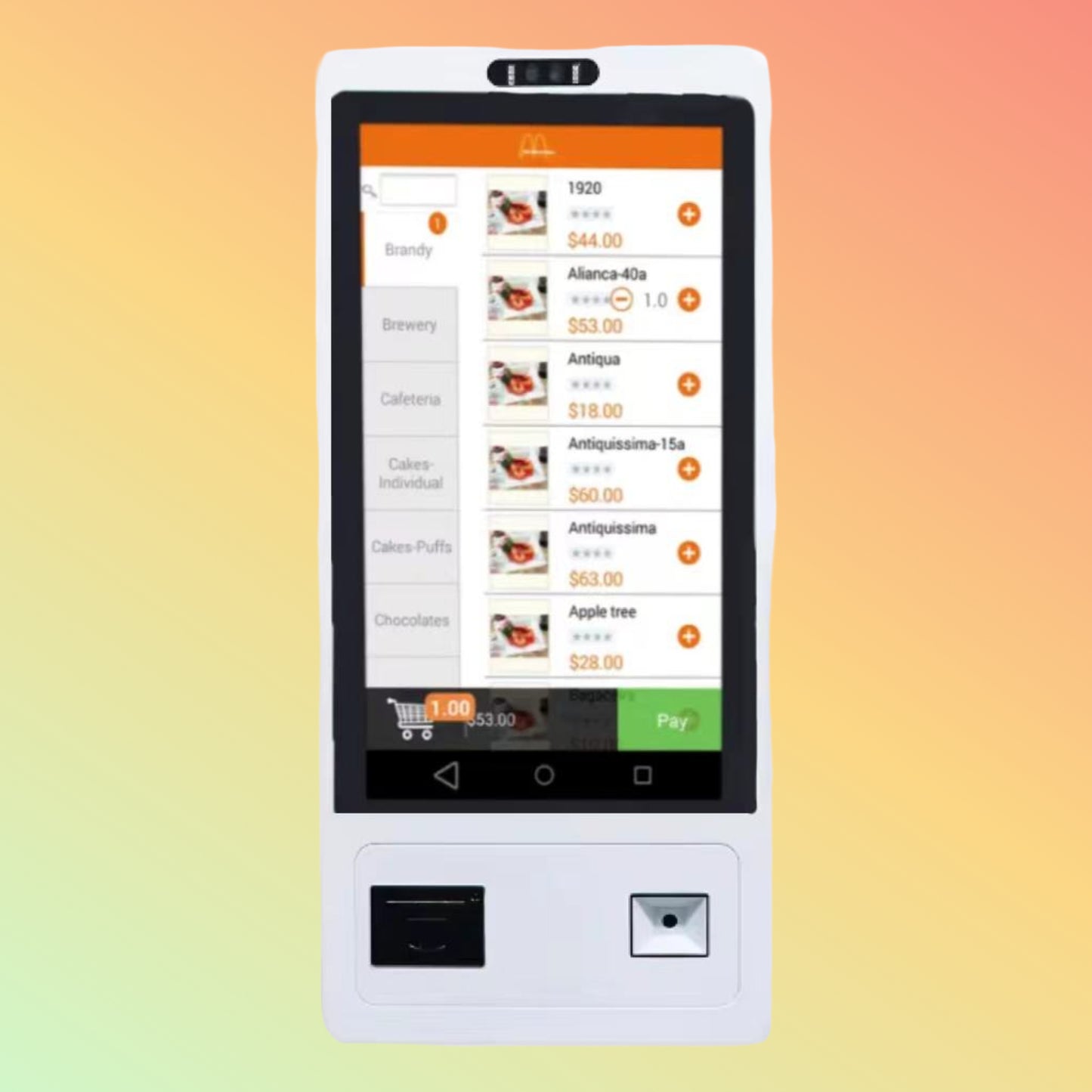 24'' Capacitive Touch Screen Bill Payment Kiosk with 80mm Built-In Printer 2D Scanner Compatible Win/Andr SDK Function Included