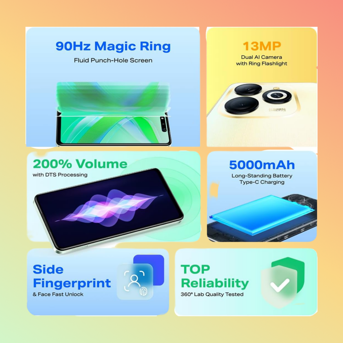 INFINIX Smart 8 64GB+3GB (4G) UAE Version (Timber Black)