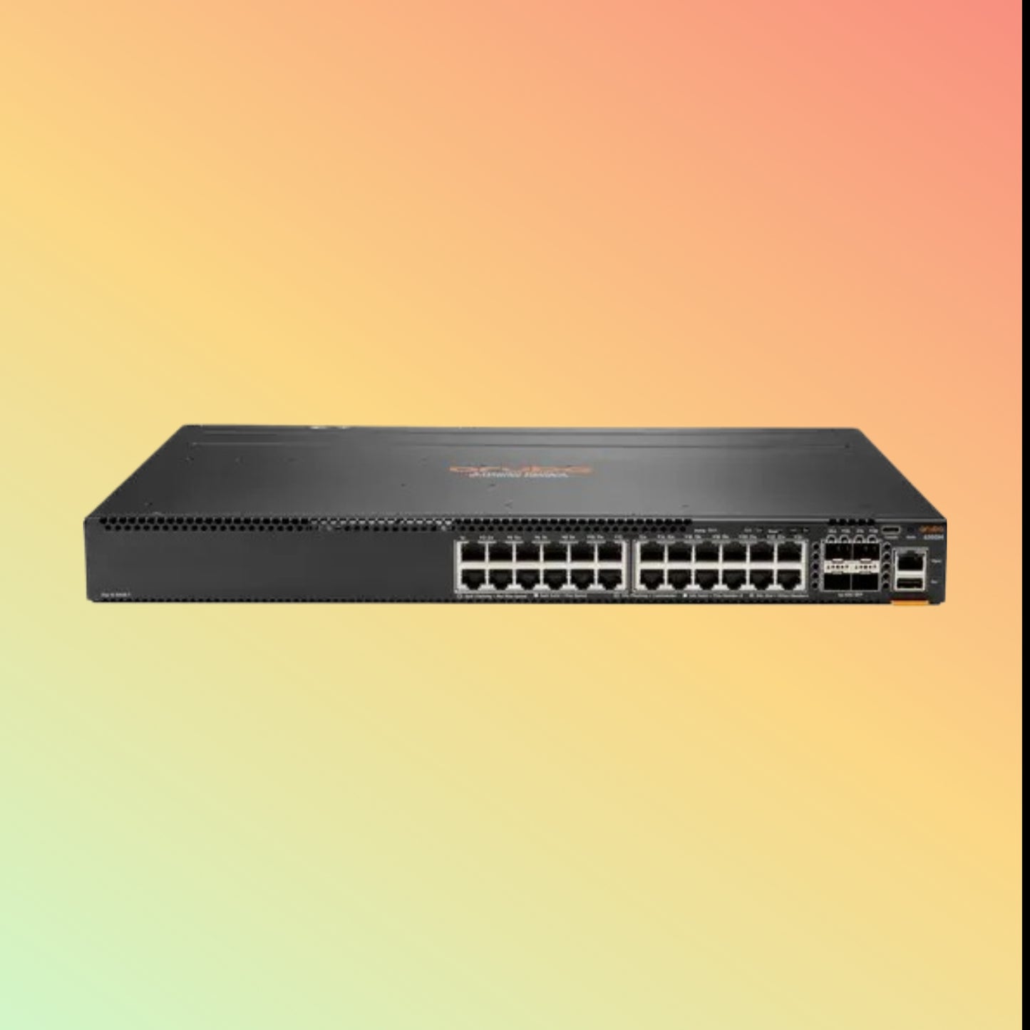 HPE Aruba CX 6300M (JL664A) Switch - 24 x Gigabit Ethernet PoE+ ports RJ45 (30 W, 802.3at), 4 x SFP 50 GbE WAN