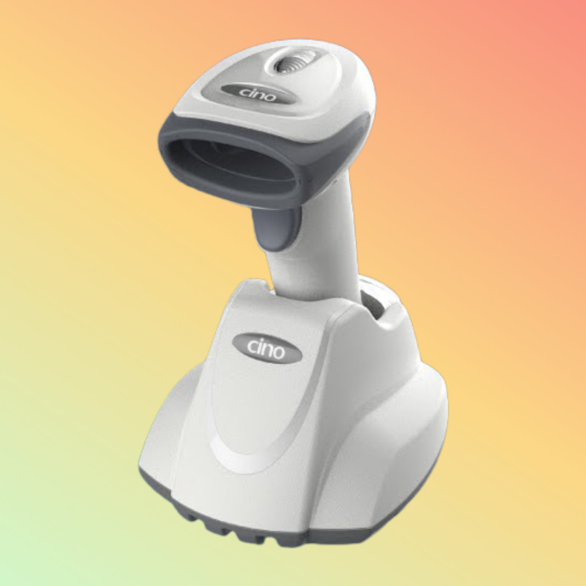 Robust CINO Fuzzyscan A660 USB scanner, designed for high-speed 2D and QR code detection in commercial settings