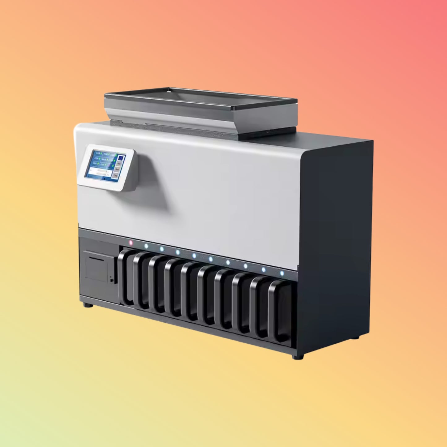 UN-191S Intelligent 9+1 Pocket China Factory Touch Screen Coin Counting Machine Coin Sorter With Learning Multi Coins