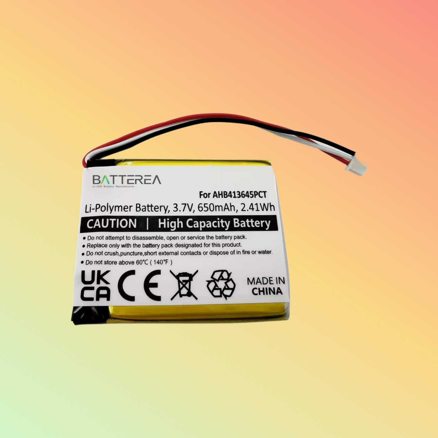 Batterea 650mAh 3.7V battery replacement for Sennheiser PXC 550 replaces AHB413645PCT Li-polymer
