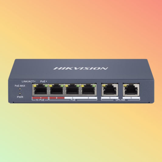 Hikvision DS-3E1106HP-EI 4 Port Fast Ethernet Smart POE Switch