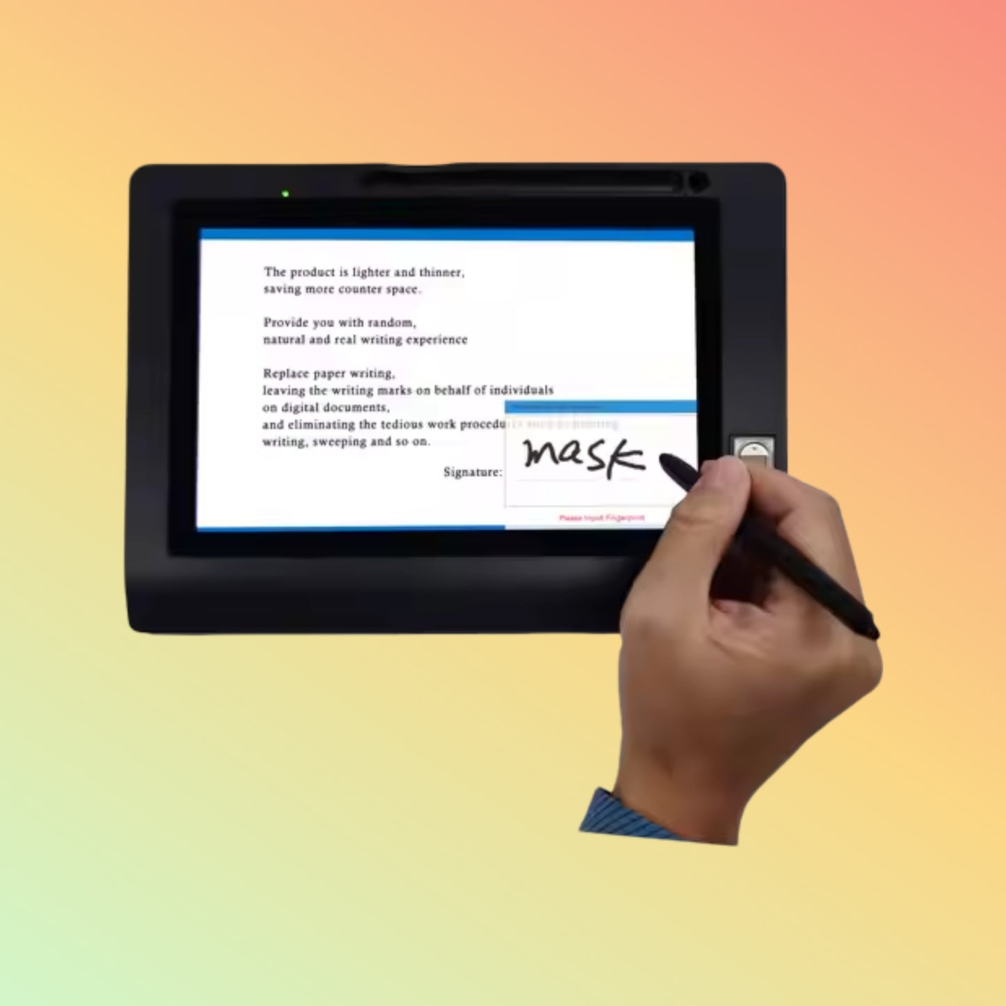 10.1" Electronic Signature Pad – Fingerprint, Secure, Programmable, OEM