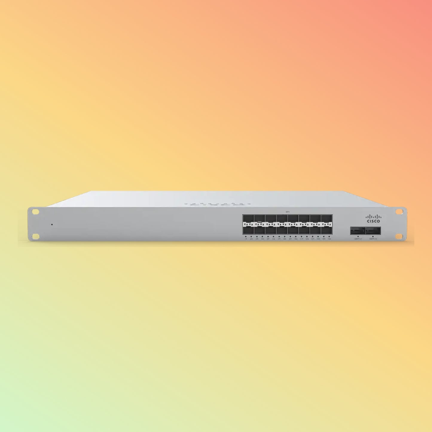 CISCO Meraki MS425 Switch - 480 Gbps Switching capacity, Throughput up to 160 Gbps, 16 x SFP+ RJ45, 2 x QSFP+ uplink