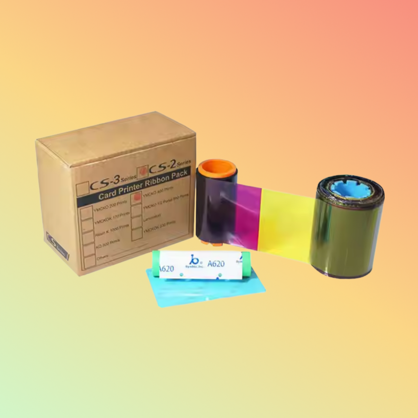Linkwin YMCKO 400 Images Card Printer Compatible Ribbon CS-2YMCKO