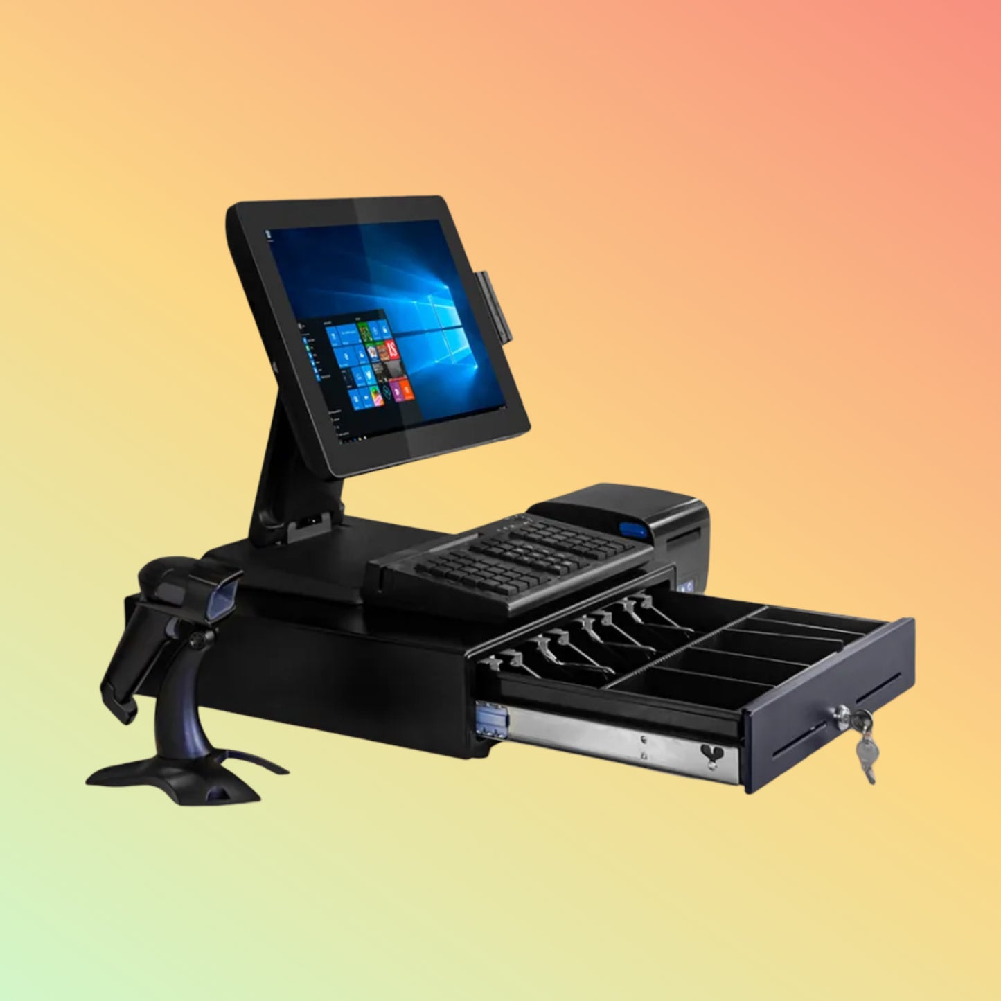 CARAVPOS - 15 Inch 17 Inch Capacitive Touch Screen Pos PC System Retail Pos cash register Windows With 8 Inch Customer Display Pos System