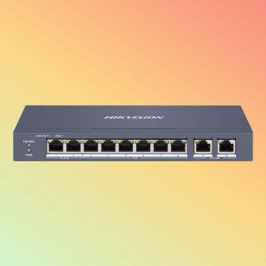 Hikvision DS-3E1310HP-EI 8 Port Fast Ethernet Smart POE Switch