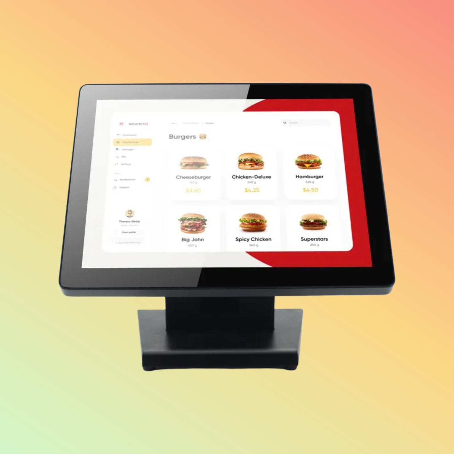 CARAVPOS - carav 15" capacitive cash register point of sale POS System J1900 CPU+4GB RAM+64GB SSD Pos System