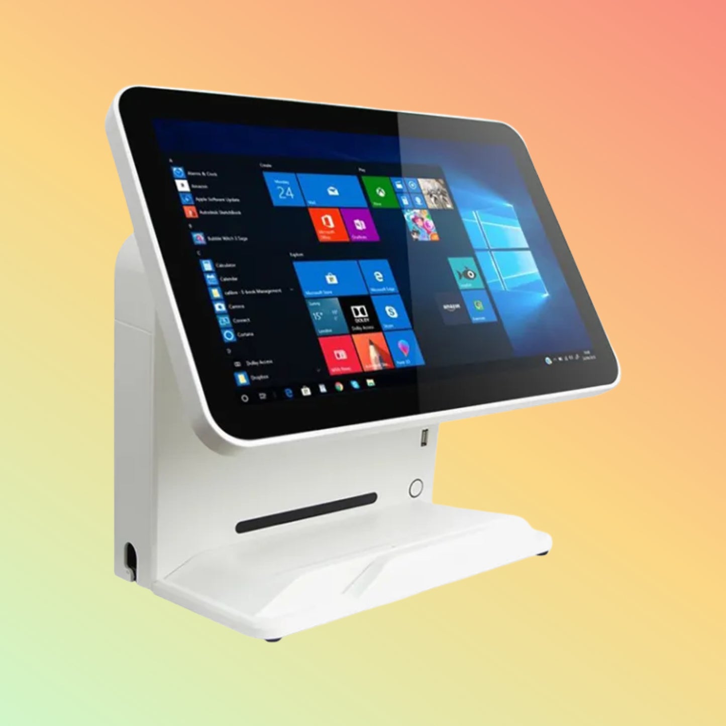 CARAVPOS - Epos Machine Terminal Windows Pc Device Tablet Billing Machine 15.6 Inch White With Card Reader Pos System Pos System