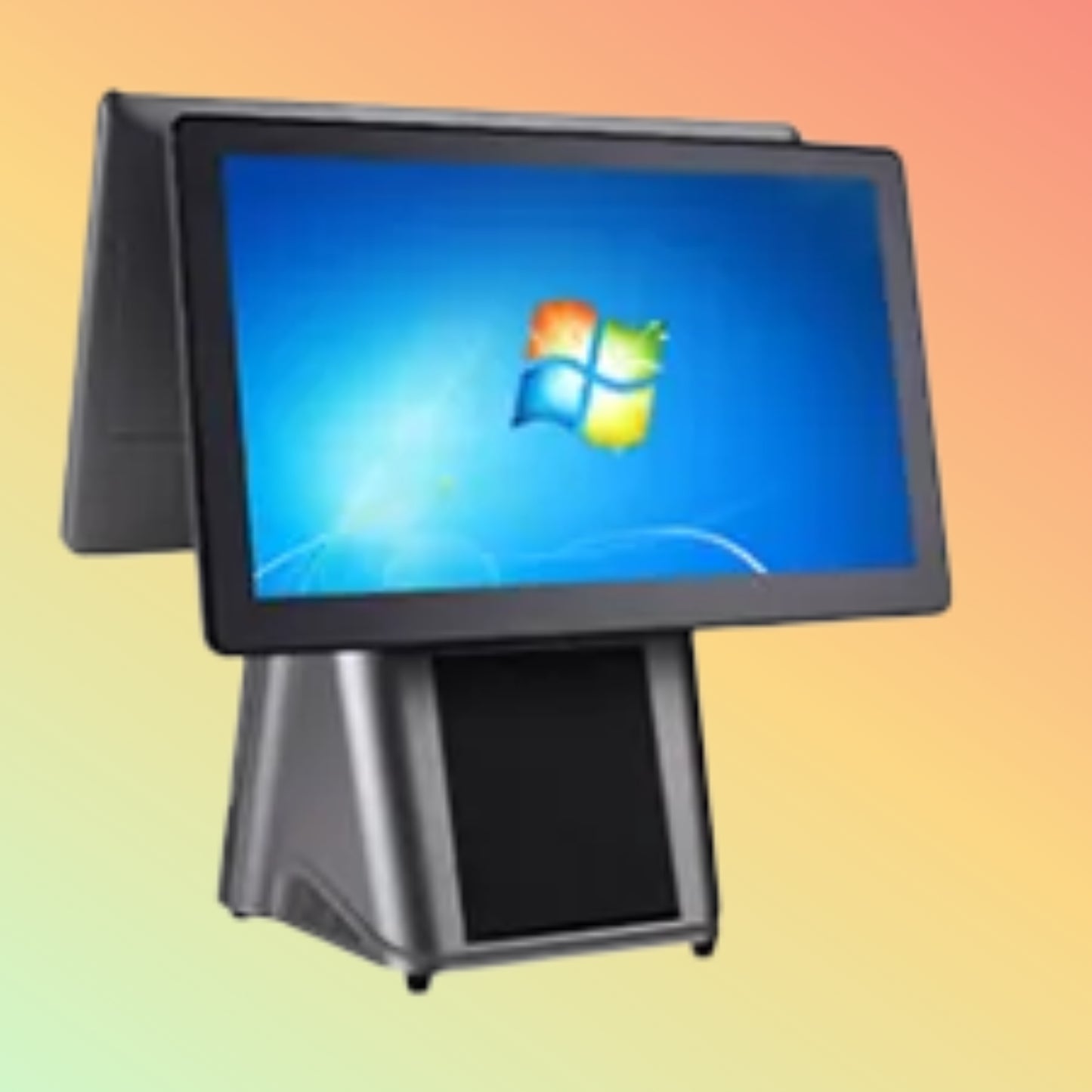 CARAVPOS - Black 15" VFD Single POS System with Built-in 80mm Thermal Receipt Printer