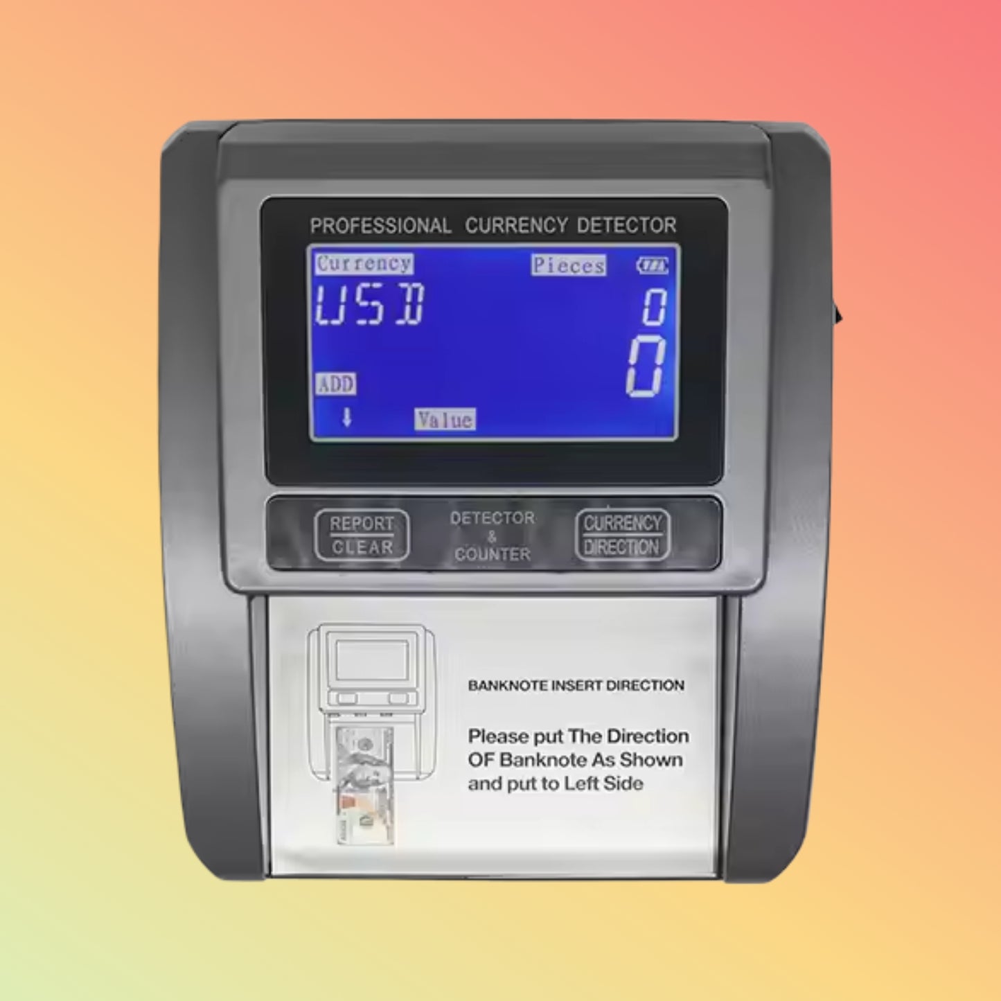 UNION MG03 LCD Display Bank Money Counting Machine USD EUR TRY Ir Money Detector Money Counter