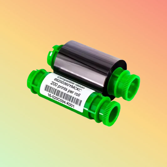 66200360 YMCKO Full Panel Color Ribbon 200 Prints Compatible for TP-9000 TP-9100 TP-9200 Card Printer