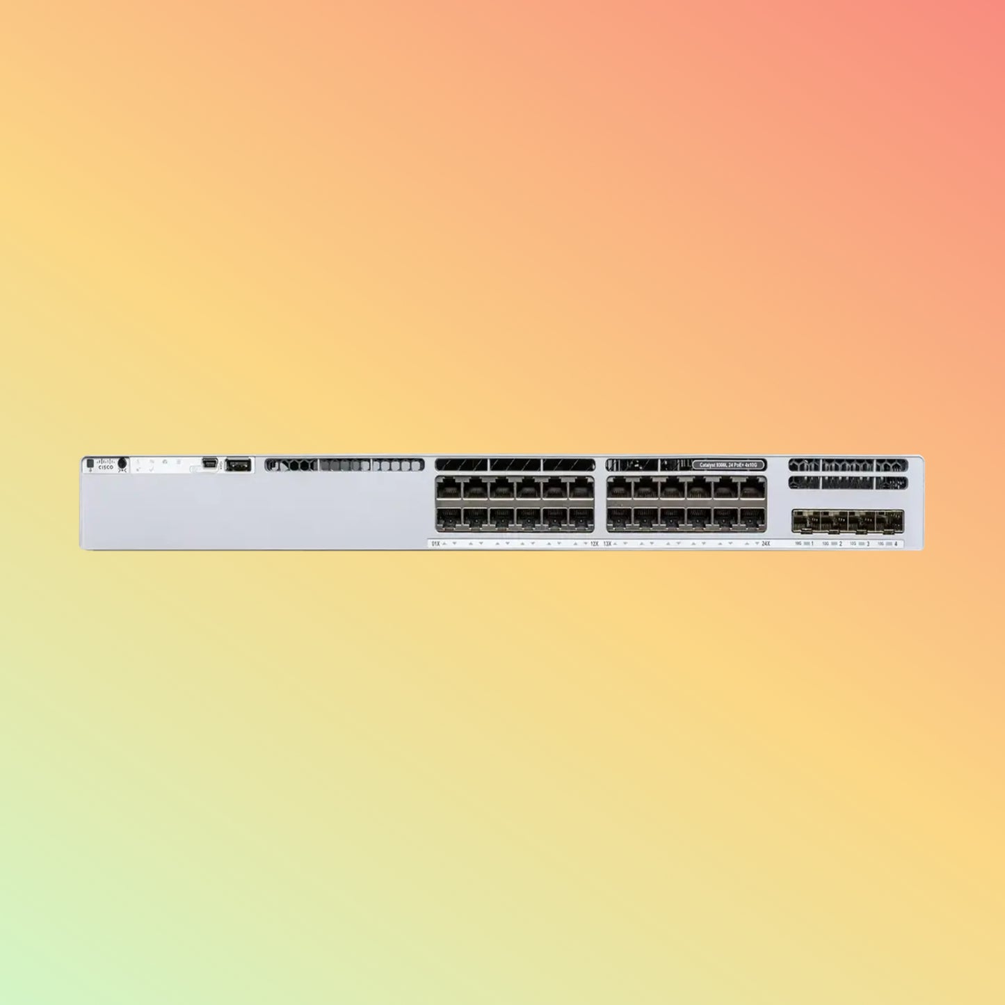 CISCO Catalyst C9300L – 128Gbps, 24xPoE+ RJ45, 4xSFP+, 505W
