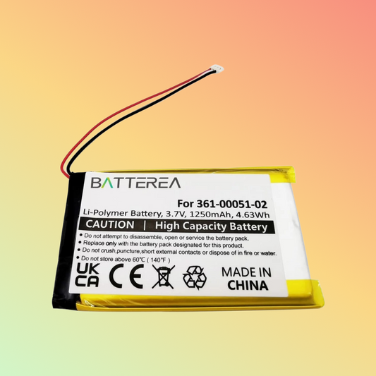 Batterea Replacement Battery For Garmin Dezl 560, 560LT, Replaces 361-00051-02, Li-Polymer, 3.7V, 1250mAh